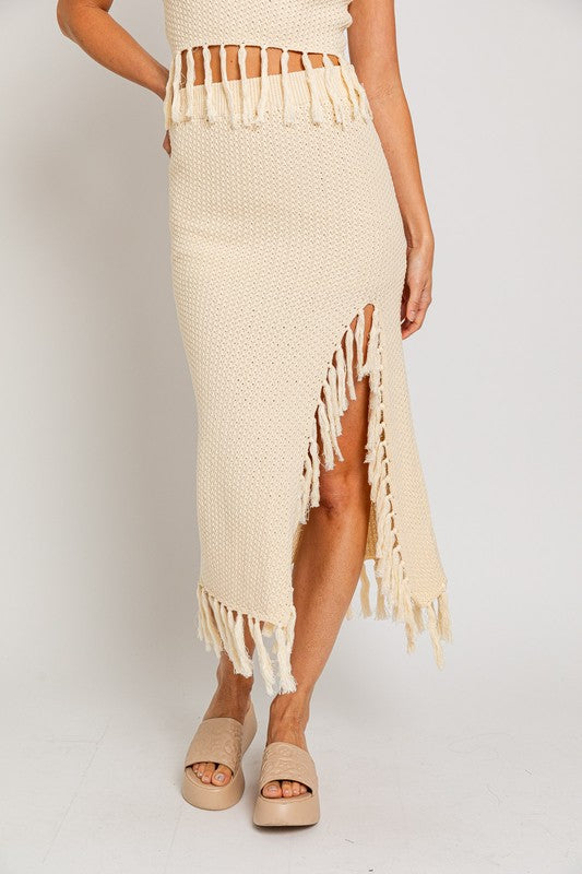 Tassel Detail Sweater Midi Skirt LE LIS