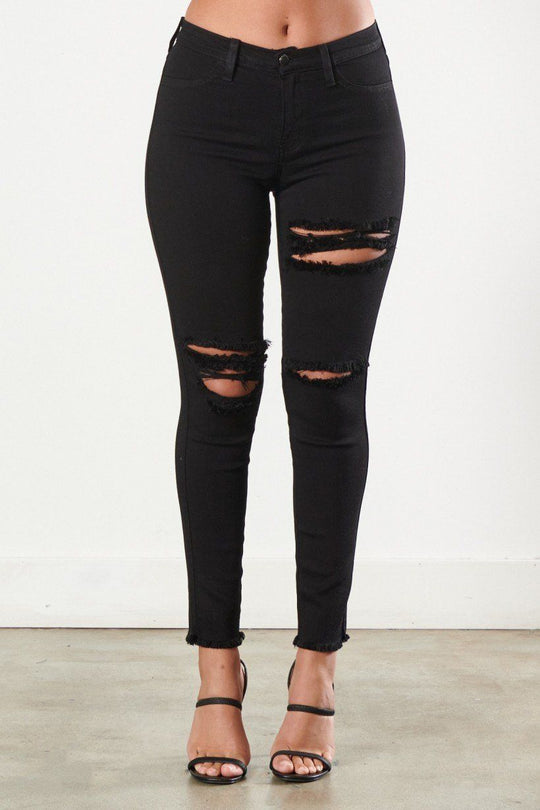 All Black Denim jeans - SurgeStyle Boutique