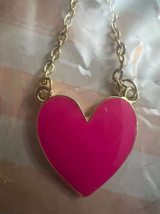 Fuchsia heart necklace - SurgeStyle Boutique