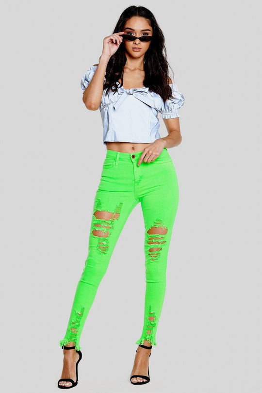 In Love with Lime Jeans - SurgeStyle Boutique