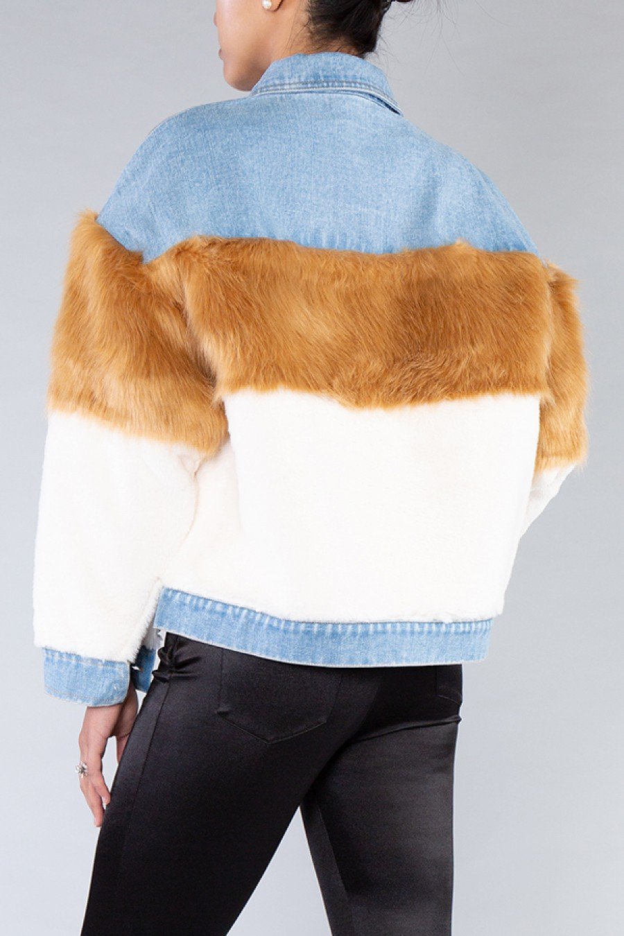 Level Up Denim Fur Jacket - SurgeStyle Boutique