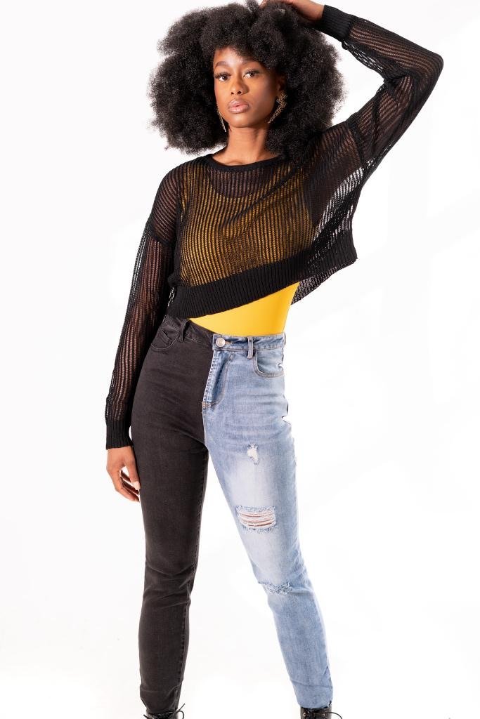 Mesh knitted sheer crop top - SurgeStyle Boutique