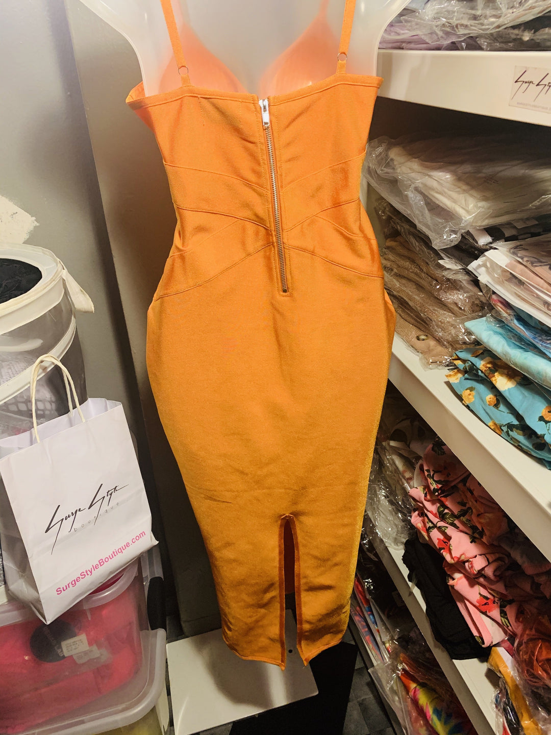 Orange Bandage Dress - SurgeStyle Boutique