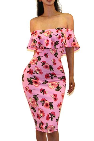 Pretty In Printed Pink Dress - SurgeStyle Boutique