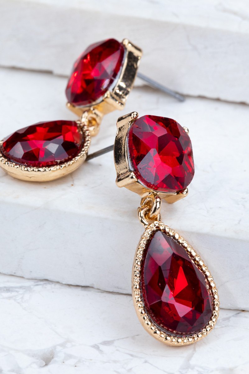 Red Wine Dipped Earrings - SurgeStyle Boutique