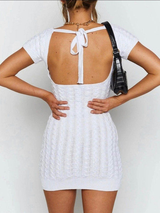 Perfect knitted white dress - SurgeStyle Boutique