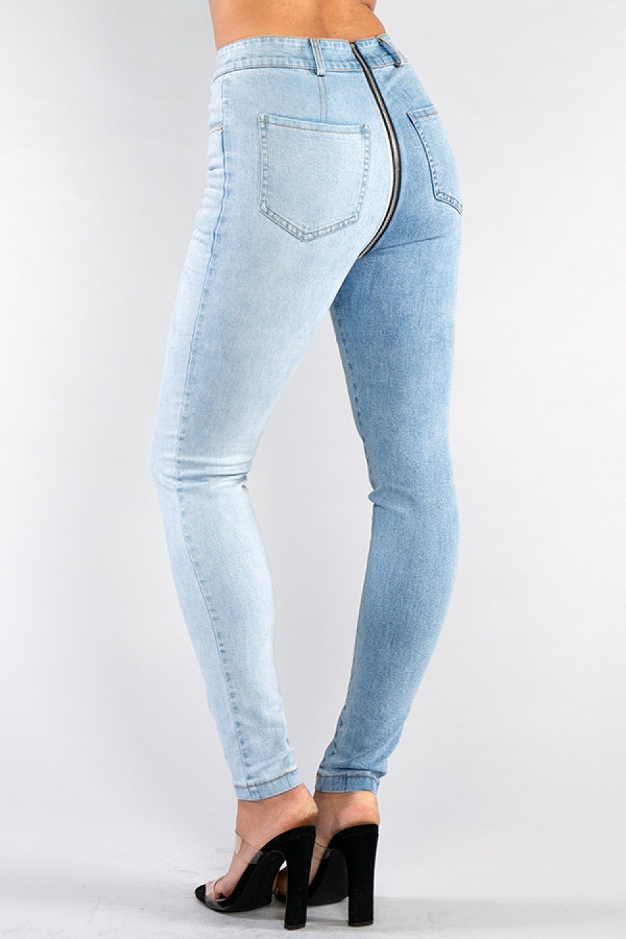 Zipper Spliced Jeans - SurgeStyle Boutique