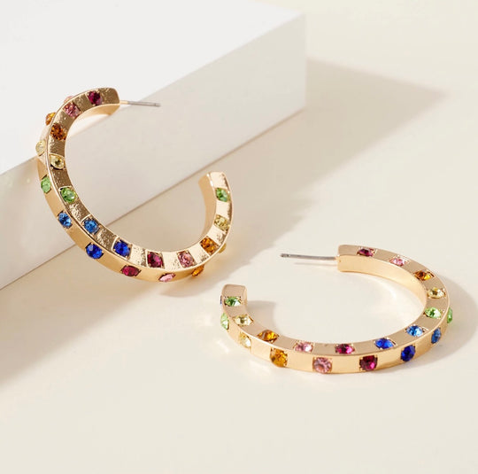 Paved Hoop Earrings - SurgeStyle Boutique
