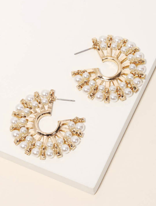 Pearl Studded Hoops - SurgeStyle Boutique
