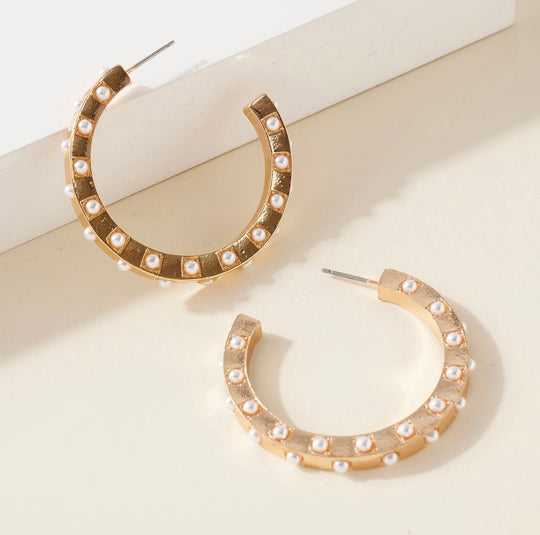 Paved Hoop Earrings - SurgeStyle Boutique